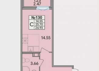 Продажа квартиры студии, 26.9 м2, деревня Скотное