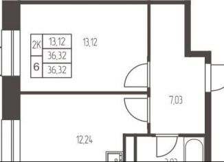 Продам 1-комнатную квартиру, 36.3 м2, Ивантеевка