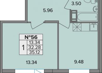 Продаю 1-комнатную квартиру, 35.1 м2, посёлок Шушары