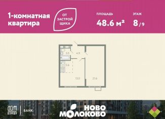 Продается 2-ком. квартира, 48.6 м2, Московская область, жилой комплекс Ново-Молоково, 13