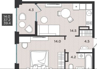 Продается 1-комнатная квартира, 39.4 м2, Северодвинск