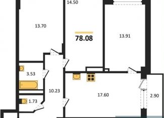 Продажа 3-ком. квартиры, 78.1 м2, Воронеж, Покровская улица, 19