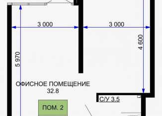 Помещение свободного назначения в аренду, 36.7 м2, Краснодар, улица Лётчика Позднякова, 2к20, Прикубанский округ