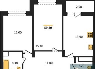 Продажа 2-ком. квартиры, 59.8 м2, Воронеж, Железнодорожный район, бульвар Содружества, 1