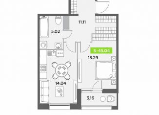 Продается однокомнатная квартира, 45 м2, Санкт-Петербург, метро Звёздная