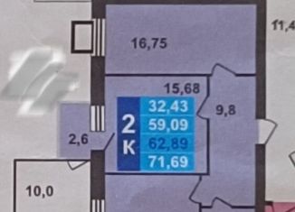 Продается 2-комнатная квартира, 63 м2, Магнитогорск, улица Зелёный Лог, 71