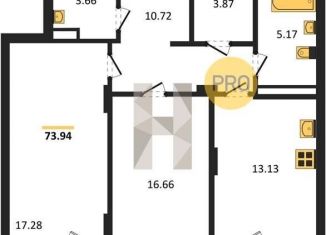 Продаю 2-комнатную квартиру, 73.9 м2, Воронеж, Коминтерновский район