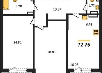 Продаю 2-ком. квартиру, 72.8 м2, Воронеж, Центральный район