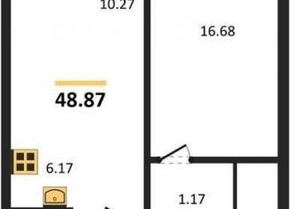 1-комнатная квартира на продажу, 48.9 м2, Воронеж, Центральный район, улица Ломоносова, 116/25