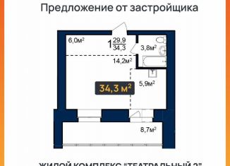 Продажа квартиры студии, 34.3 м2, Благовещенск