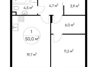 Продажа 1-комнатной квартиры, 50 м2, рабочий посёлок Заречье, Мещерский бульвар, 2