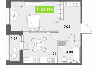 Продаю 1-комнатную квартиру, 41.1 м2, Санкт-Петербург, Московский район