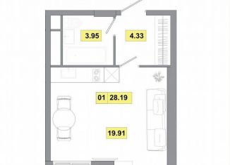 Продаю квартиру студию, 28.2 м2, деревня Радумля