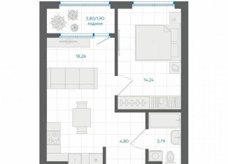 Продам 1-ком. квартиру, 43 м2, Челябинская область