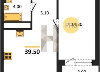 Продаю 1-ком. квартиру, 39.6 м2, Воронеж, Железнодорожный район