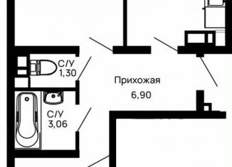 2-ком. квартира на продажу, 57.9 м2, Майкоп, улица Шовгенова