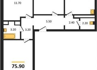 Продается 3-комнатная квартира, 75.9 м2, Воронеж, улица Шидловского, 28