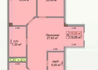 Продается 3-комнатная квартира, 120 м2, Кабардино-Балкариия, улица Тарчокова, 127А