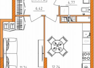 Продаю однокомнатную квартиру, 36.2 м2, Ульяновск, Железнодорожный район, улица Варейкиса, 48