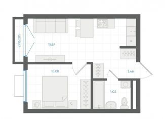 Продается однокомнатная квартира, 33.7 м2, Екатеринбург, Ленинский район