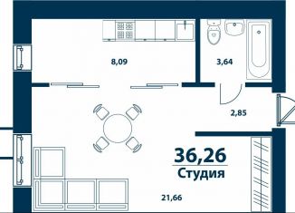 1-ком. квартира на продажу, 36.3 м2, Республика Башкортостан