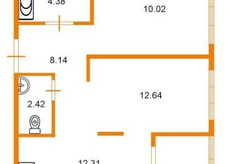 Продам 2-комнатную квартиру, 54.5 м2, Санкт-Петербург