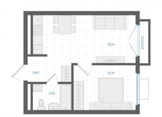 1-ком. квартира на продажу, 36.5 м2, Екатеринбург, Ленинский район