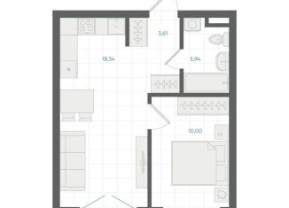 Продажа однокомнатной квартиры, 36.3 м2, Екатеринбург, Ленинский район