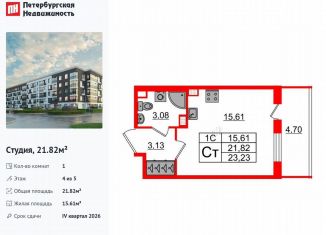 Продается квартира студия, 21.8 м2, Санкт-Петербург, Московский район