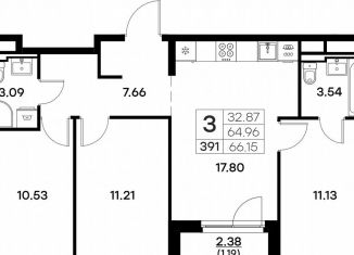 Продам 3-ком. квартиру, 66.2 м2, Владимир, Тракторная улица, 43, Октябрьский район