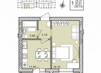 Продается 1-ком. квартира, 39.7 м2, Воронежская область