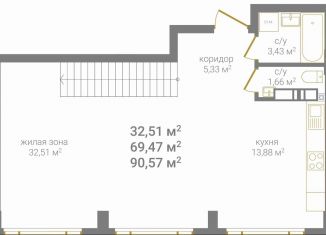 Продажа 2-ком. квартиры, 90.6 м2, Нижний Новгород, метро Горьковская