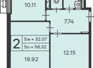 Продается 2-комнатная квартира, 56.3 м2, Москва, 2-я Фрезерная улица, 6, ЮВАО