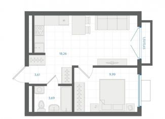 Продается 1-комнатная квартира, 36 м2, Екатеринбург, Ленинский район