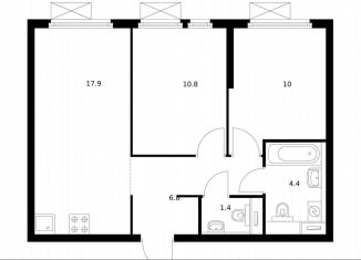 Продается 2-ком. квартира, 52.5 м2, Москва, метро Озёрная