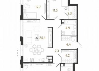 Продажа трехкомнатной квартиры, 94.5 м2, Санкт-Петербург, метро Парнас