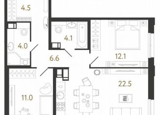 Продается 2-ком. квартира, 64.8 м2, Санкт-Петербург, метро Проспект Просвещения