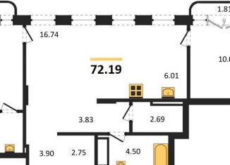 Продажа 2-ком. квартиры, 72.2 м2, Новосибирск, Ленинградская улица, 342