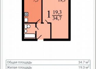 Сдам в аренду однокомнатную квартиру, 34.7 м2, Москва, метро Выхино, Вешняковская улица, 11к1