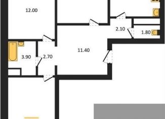 Трехкомнатная квартира на продажу, 80.4 м2, Воронеж, улица Полковника Богомолова, 5