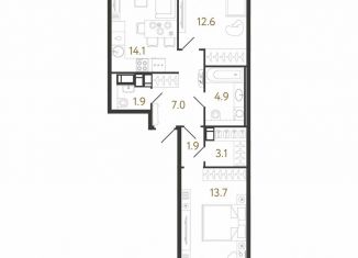 Продажа 2-ком. квартиры, 59.2 м2, Санкт-Петербург, метро Проспект Просвещения, улица Шостаковича, 8к2