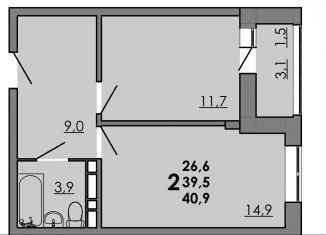 Продажа 2-ком. квартиры, 40.9 м2, Ростов-на-Дону