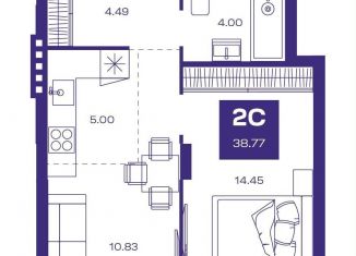 Продается 2-комнатная квартира, 38.8 м2, Новосибирская область