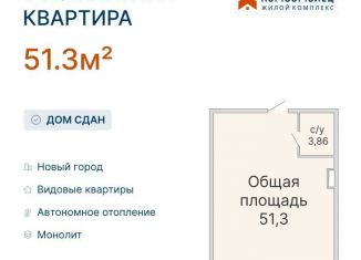 1-ком. квартира на продажу, 51.3 м2, Ульяновск, проспект Ленинского Комсомола, 57А, Заволжский район