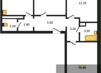 Продам 3-ком. квартиру, 75.9 м2, Воронеж, улица Шидловского, 28