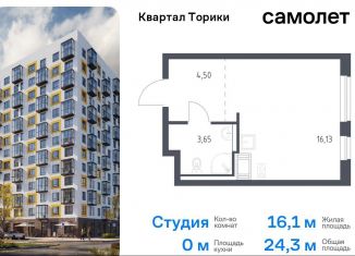 Квартира на продажу студия, 24.3 м2, Виллозское городское поселение, жилой комплекс Квартал Торики, к1.1