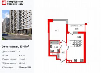 Продается 1-комнатная квартира, 33.5 м2, Санкт-Петербург, Кубинская улица, 78к2, метро Ленинский проспект