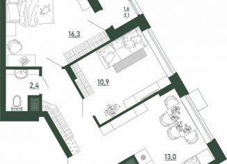 Продается 2-комнатная квартира, 55.6 м2, Воронеж, Железнодорожный район