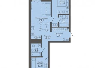 Продается двухкомнатная квартира, 66.7 м2, Екатеринбург, улица 8 Марта, 204Г, метро Геологическая