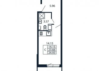 Квартира на продажу студия, 27.9 м2, Мурино, Ручьёвский проспект, 20